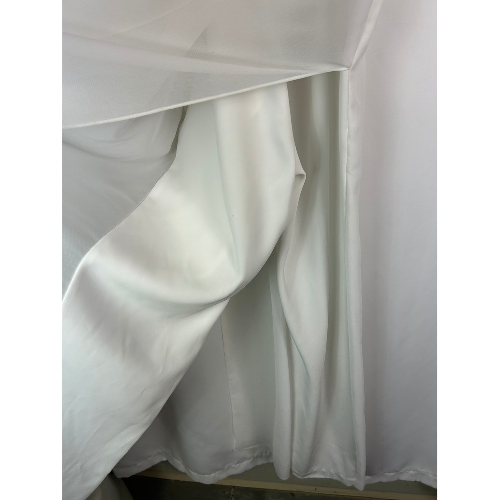 BCBGMAXAZRIA Josselyn White Bridal Jumpsuit Halter Wide Leg Reception Outfit 4 - Picture 11 of 14